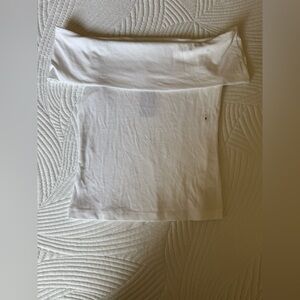 Express White Ribbed Off the Shoulder Top